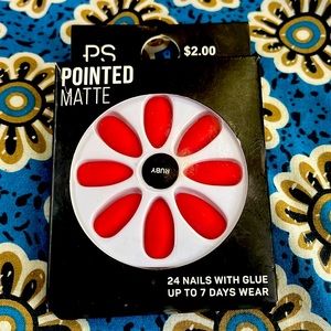 Pointed matte 24 nails with glue up to 7 days wear